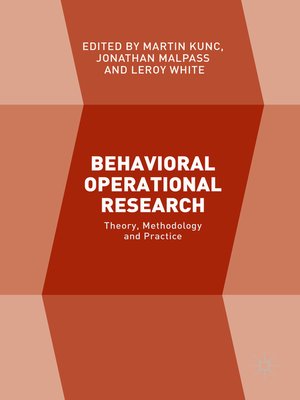 cover image of Behavioral Operational Research